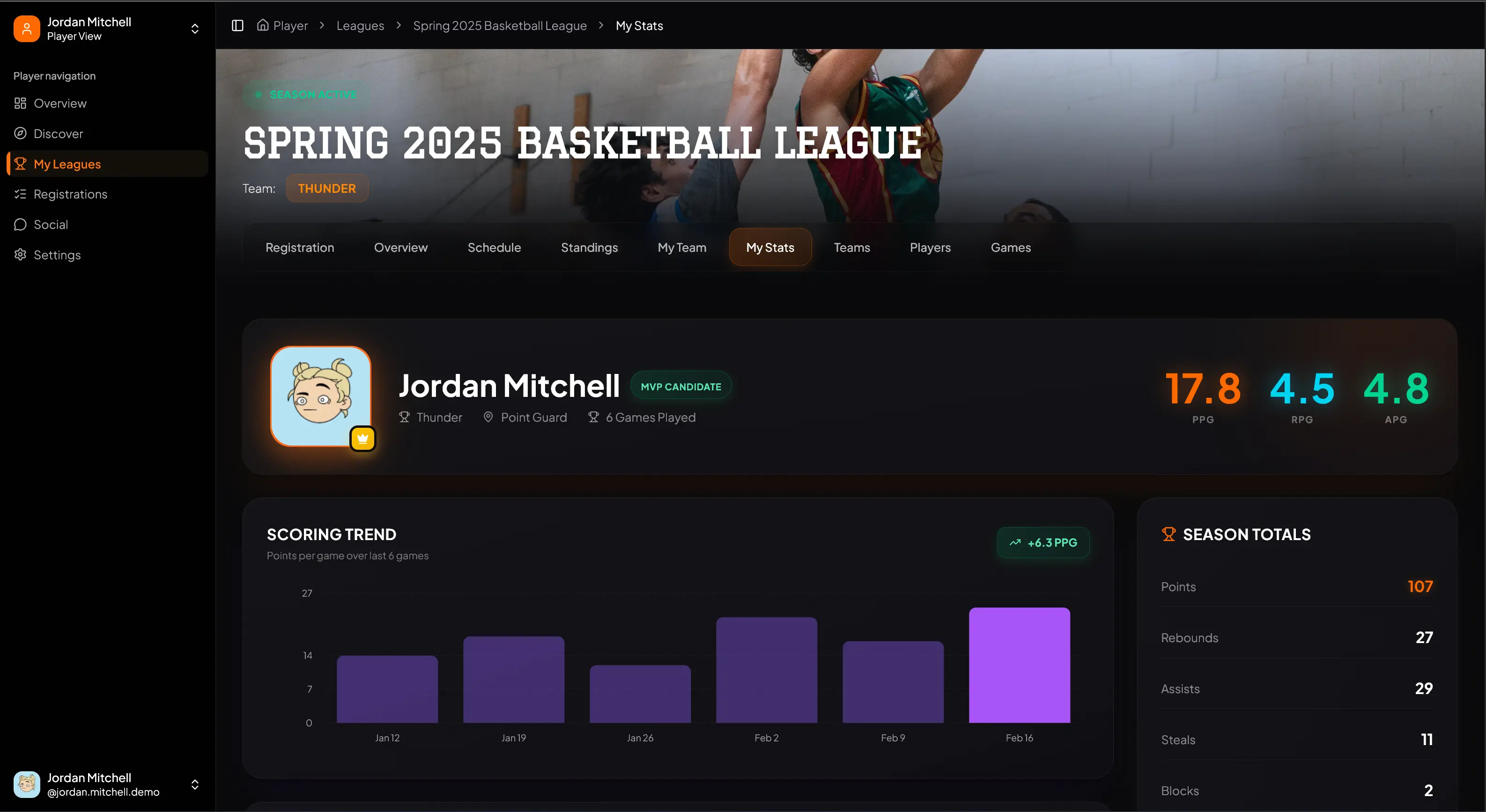 RecTrack dashboard preview